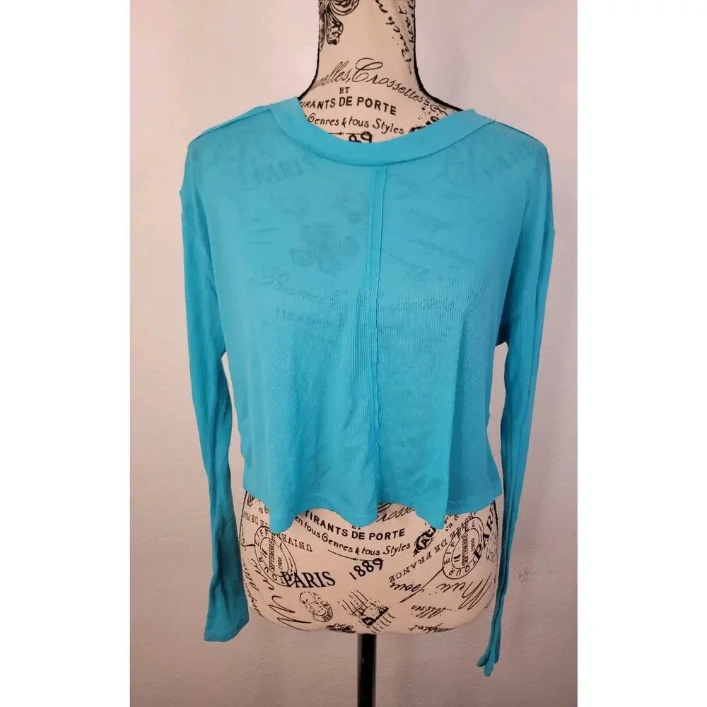 Free People Movement Long Sleeve Infinitee Tee Sz S Aquafur